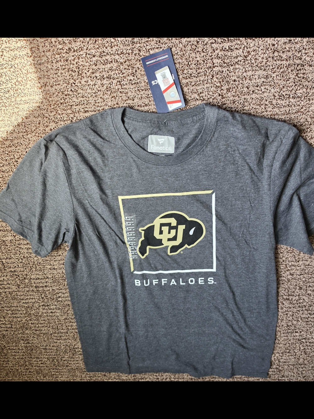 Fanatics Men's Colorado Buffaloes Gray Logo T-Shirt